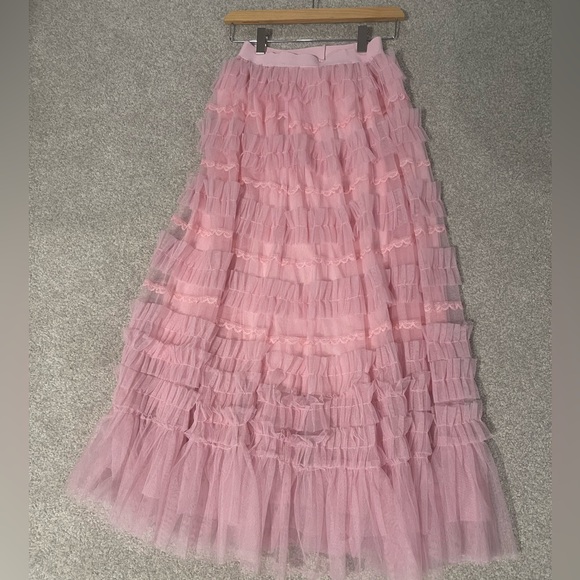 Pink Ruffled Maxi Skirt - Picture 2 of 4